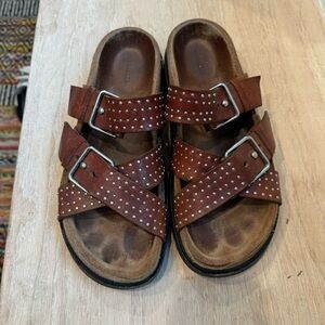 All Saints Leather Studded Sandal